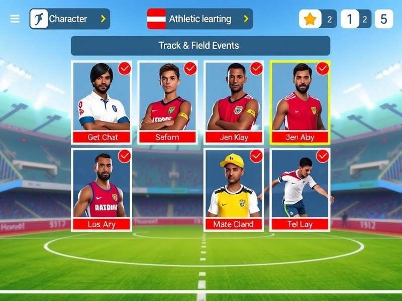 Vadodara Athletic Glory gameplay screenshot showing character selection